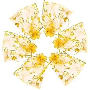 NIP 25 Metallic Gold Organza Bags